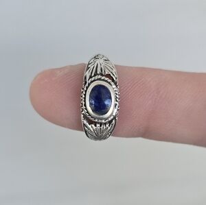 Oval Blue Kyanite Sterling Silver Ring Vintage